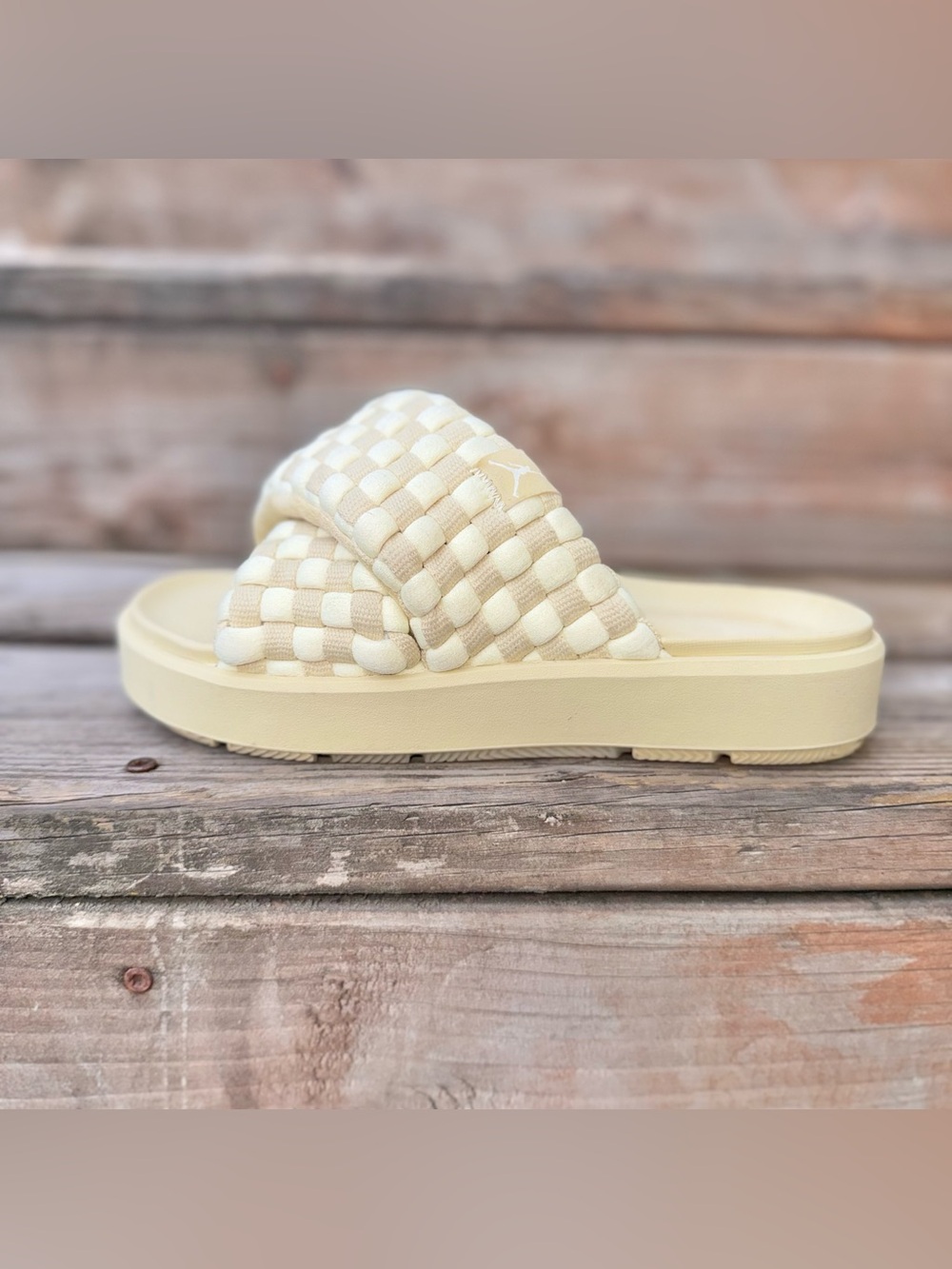 Jordan Sophia Woven Slides | Women’s 7 | Cream | Platform Sandals